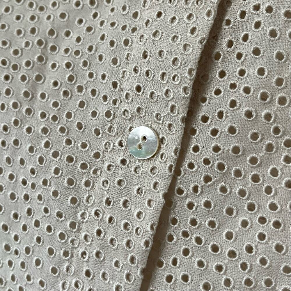 Theory Eyelet Button-Front Top - Size L - image 3